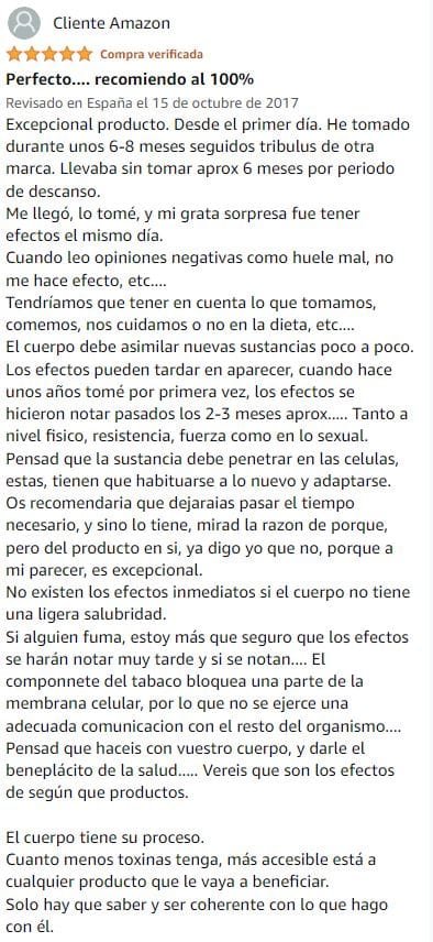 Ver mejor y más útil valoración de Tribulus Terrestris de la marca Vegavero en Amazon