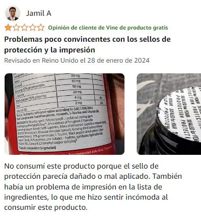 Ver peor valoración de T-Power de la marca N2 Natural Nutrition en Amazon